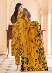 MANGO YELLOW 3pc Premium linen suit with linen dupatta (Unstitched)