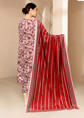 TEA PINK AND RED 3pc Premium linen suit with linen dupatta (Unstitched)
