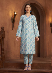 SKY ,PISTACHIO & TEAL BLUE Floral Premium Classic Slub Lawn 2pc (Unstitched)