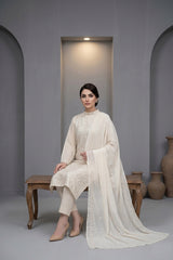 Chiffon Embroidered 3Pc Suit (Unstitched)