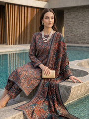 MULTI FLORAL PRINTED LAWN SUIT WITH VOILE DUPATTA 3Pc (Unstitched)