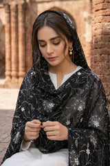 LAWN SHADOW 4 SIDE LACE WORK SHAWL