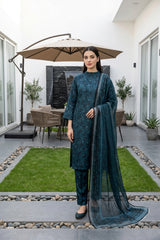 EGYPTIAN BLUE Digital Printed Premium Lawn Full suit with Fancy Diamond Dupatta 3pc(Unstitched)