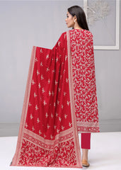 REDISH PINK 3pc Premium linen pasted suit with linen dupatta (Unstitched)