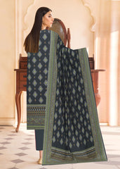 DARK GREEN 3Pc Premium Dhanak Printed Suits (Unstitched)