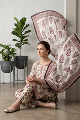 MULTI FLORAL Premium Digital Lawn Suit with Digital Voile Dupatta 3pc Suit (Unstitched)