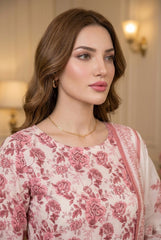 SOFT PINK Supreme Lawn 3pc suit with Luxury Voile Dupatta