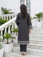 BLACK, WHITE WITH GREEN Premium Classic Lawn 3pc Suit with Light Weight Voile Dupatta (Unstitched)