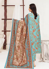 LIGHT SEA GREEN AND PEACH 3pc Premium linen suit with linen dupatta (Unstitched)