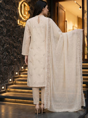 Chiffon Embroidered 3Pc Suit (Unstitched)