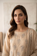 Chiffon Embroidered 3Pc Suit (Unstitched)