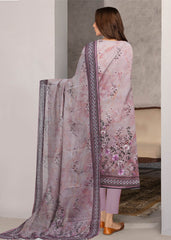 SHADES OF LILAC Digital Printed 3Pc suit with Luxury Voile Dupatta(Unstitched)