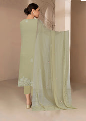 LIGHT MEHNDI GREEN Chiffon Embroidered 3Pc Suit (Unstitched)