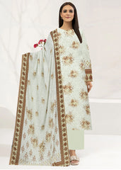 PISTACHIO & SHADES OF BROWN Premium Doria linen suit with linen dupatta (Unstitched)