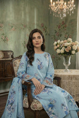 FEROZI & BLUE FLORAL Printed Premium Lawn 3pc Suit (Unstitched)