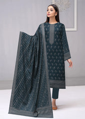 PEACOCK BLUE 3Pc Premium Dhanak Printed Suits (Unstitched)