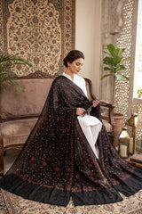 BLACK & MULTI LAWN SHADOW EMBROIDERED SHAWL