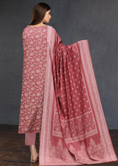 BLOSSOM PEACH 3Pc Premium Dhanak Printed Suits (Unstitched)