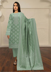 VIRIDIAN GREEN 3Pc Premium Dhanak Printed Suits (Unstitched)