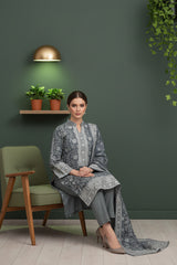STONE GRAY 3Pc Premium Dhanak Printed Suits (Unstitched)