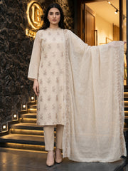 Chiffon Embroidered 3Pc Suit (Unstitched)