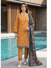 SUNSHINE & BLUE PRINTED LAWN SUIT WITH VOILE DUPATTA 3Pc (Unstitched)