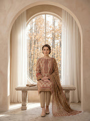 BEIGE WITH MULTI PREMIUM DIGITAL PRINTED LAWN SUIT WITH VOILE DUPATTA 3Pc (Unstitched)