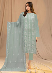 MINT GREEN Chiffon Embroidered 3Pc Suit (Unstitched)