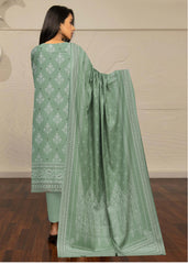 VIRIDIAN GREEN 3Pc Premium Dhanak Printed Suits (Unstitched)