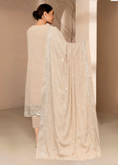 TAUPE Chiffon Embroidered with SEQUENCE AND LASER WORK 3Pc Suit (Unstitched)