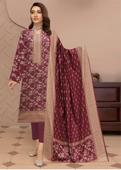 MAROON 3Pc Premium Dhanak Printed Suits (Unstitched)