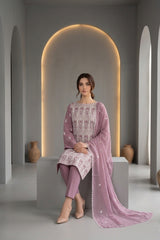 Chiffon Embroidered 3Pc Suit (Unstitched)