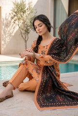 LIGHT SALMON Premium Digital Lawn 3pc Suit with Light Weight Digital VOILE Dupatta (Unstitched)