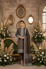 MOUSE GRAY BROWN 3Pc Premium Dhanak Printed Suits (Unstitched)