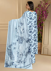 SHADES OF BLUE & GREY 3pc Premium Doria linen suit with linen dupatta (Unstitched)
