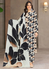 SHADES OF BROWN & BLACK 3pc Premium Doria linen suit with linen dupatta (Unstitched)