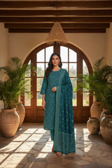 SKOBELOFF FEROZI 3Pc Premium Dhanak Printed Suits (Unstitched)