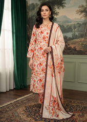 BASE BEIGE PEACH PINK CREAMY PEACH & BROWN Printed Full Suit with FANCY ZARI Dupatta 3pc (Unstitched)