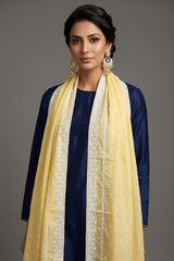 LAWN CRYSTAL CONTRAST CHICKAN KARI SHAWL