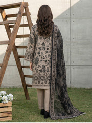 ASH & BLACK Printed Premium Lawn Suit with Voile Dupatta 3pc (Unstitched)