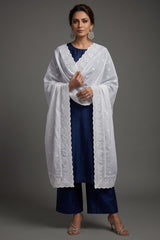LAWN CRYSTAL CONTRAST CHICKAN KARI SHAWL