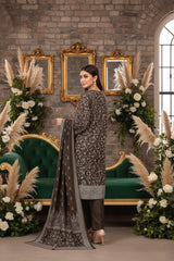 MOUSE GRAY BROWN 3Pc Premium Dhanak Printed Suits (Unstitched)