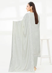 CREAMISH Chiffon Embroidered with LASER WORK 3Pc Suit (Unstitched)