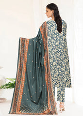 OLIVE GREEN AND BOTTLE GREEN 3pc Premium linen suit with linen dupatta (Unstitched)