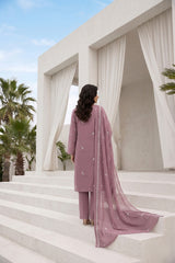 Chiffon Embroidered 3Pc Suit (Unstitched)