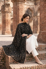 LAWN SHADOW 4 SIDE LACE WORK SHAWL
