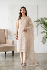 Chiffon Embroidered 3Pc Suit (Unstitched)