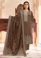 ASH BROWN 3Pc Premium Dhanak Printed Suits (Unstitched)