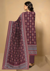 BASE WINE WITH MULTI PRINT 3Pc Premium Dhanak Printed Suits (Unstitched)