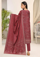 ROUGE PINK 3Pc Premium Dhanak Printed Suits (Unstitched)